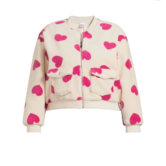 Woman’s Heart Pattern Fleece Jacket - Picture 8 of 11